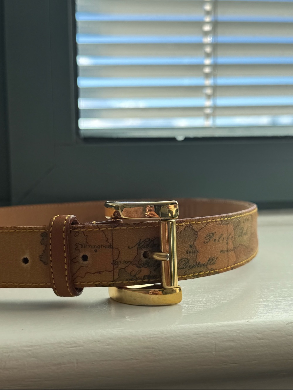Alviero Martini 1ᴬ Classe Geo Classic map-print leather belt - Picture 7 of 7